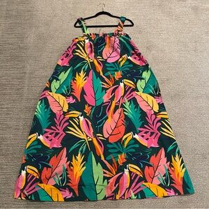 Soma Tropical Toucan Cotton Maxi Dress - Size L